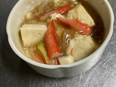豆腐とカニカマのあんかけ